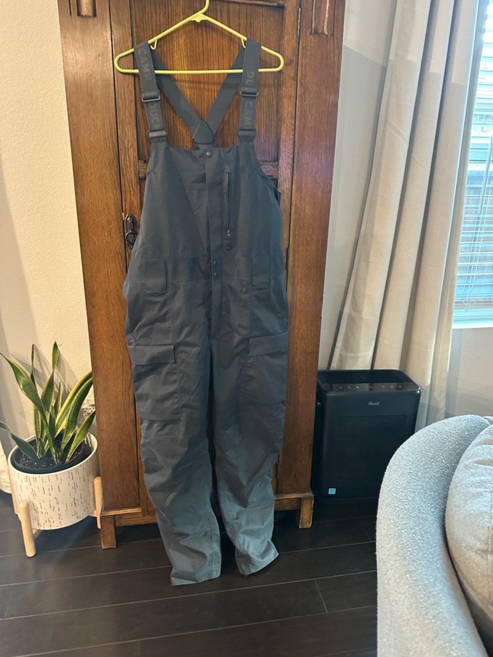 Duck Camp Dark Gray Insulated Bib Overalls with Adjustable Straps